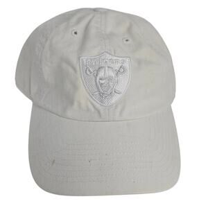 White on White Raiders Strap back hat with Flaws‎ see pics